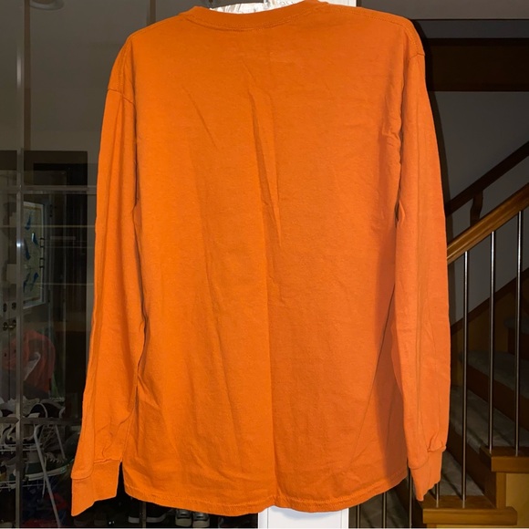 Spooky Club Retro Black Cat Rusty Orange Long Sleeve Tee - Picture 4 of 5